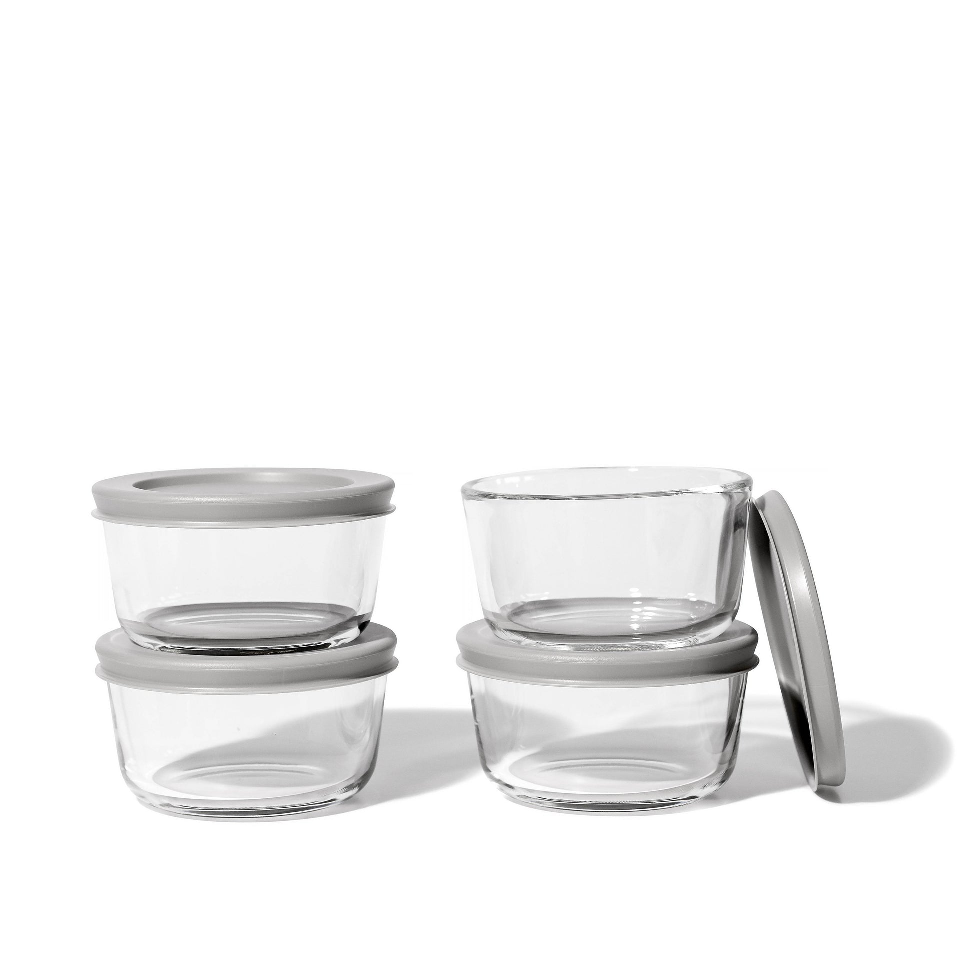 Glass Food Storage Containers - 8 Piece 1 Cup Set (4 Containers + 4 Lids) - Loft&Timber