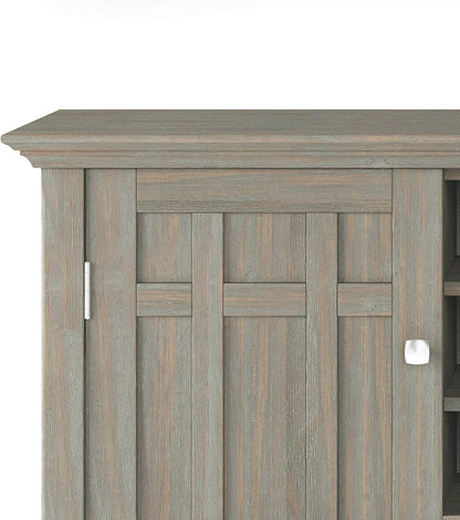 Rustic Gray Pine Wood Sideboard Buffet with Wine Storage - Loft&Timber