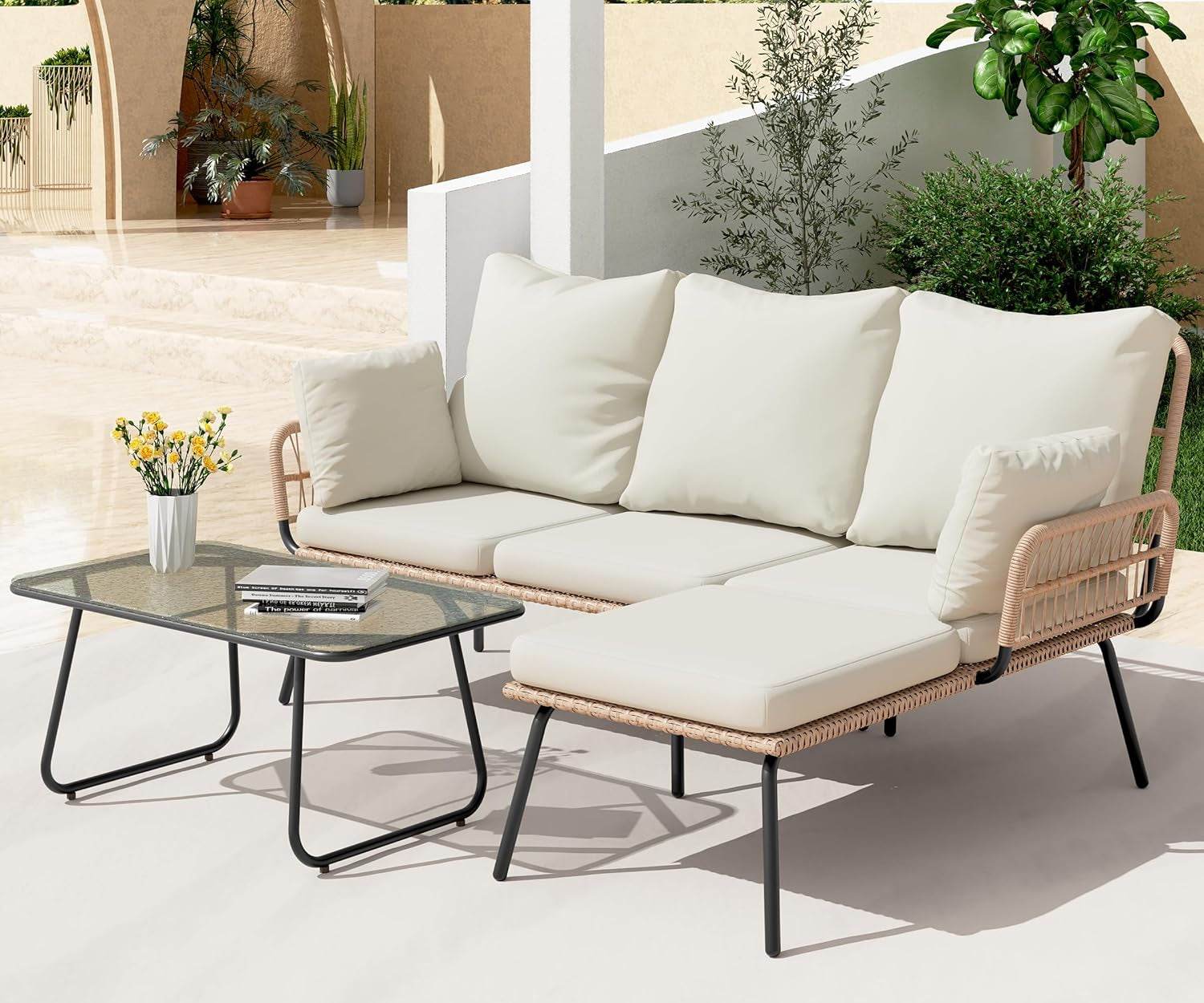 L-Shaped Outdoor Loveseat Sectional - Loft&Timber