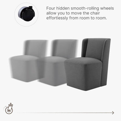 Dining Chairs with Casters No Assembly - Loft&Timber