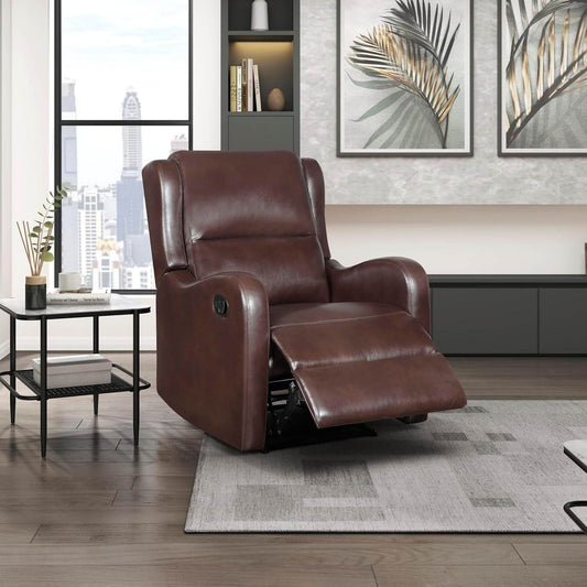 Recliner Chair Living Room Reclining Sofa Chair, Home Theater Seating Modern Recliner, Manual Recliner Sofa Chair for Living Room/Office/Apartment, Wall Hugger Recliner, Brown - Loft&Timber