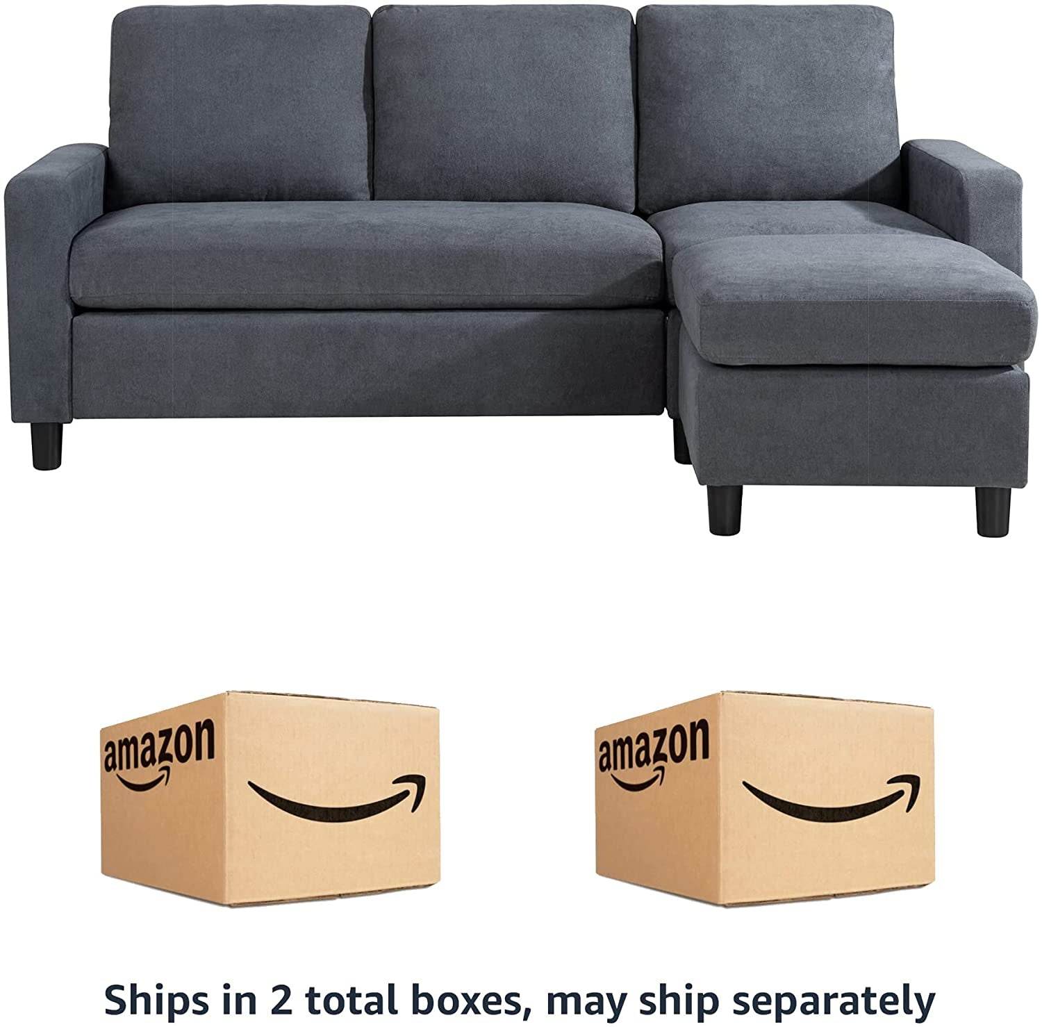 Linen L-Shaped Sectional Sofa - Loft&Timber