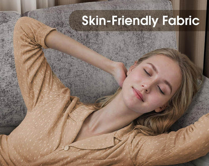 Sectional Couches for Living Room, U-Shaped Sofa Couch with Linen Fabric, 4 Seat Sofa Set with Double Chaise for Apartment (Fabric, Grey) - Loft&Timber