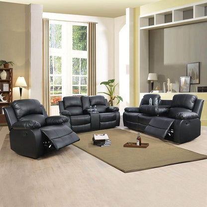 Leather Recliner Sofa Set (Sofa Set 3 Pieces) - Loft&Timber