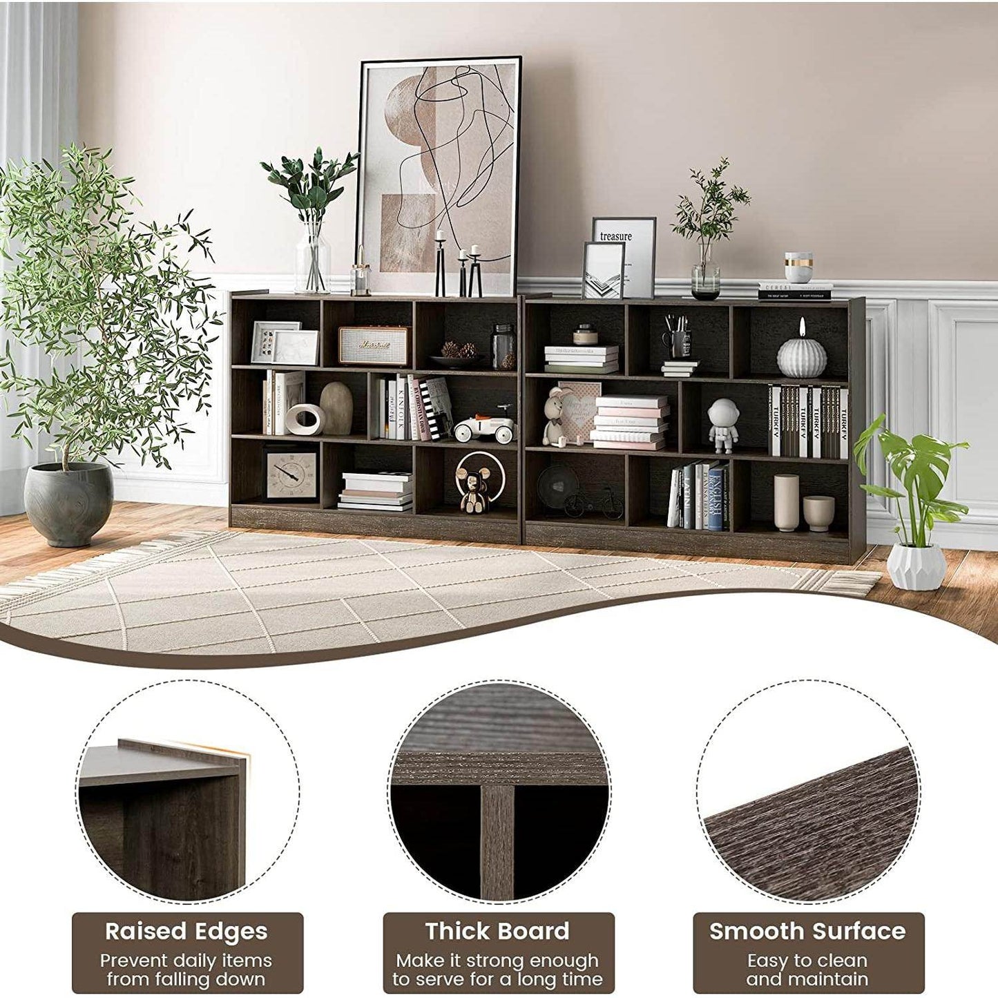 Modern Grey Cube Bookcase for Living Spaces-4