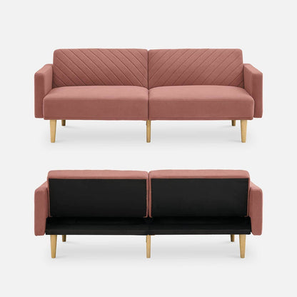 Chloe Futon Sofa Bed with Tapered Legs - Loft&Timber