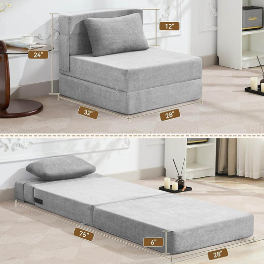 Folding Sofa Bed Convertible Couch with Memory Foam - Loft&Timber