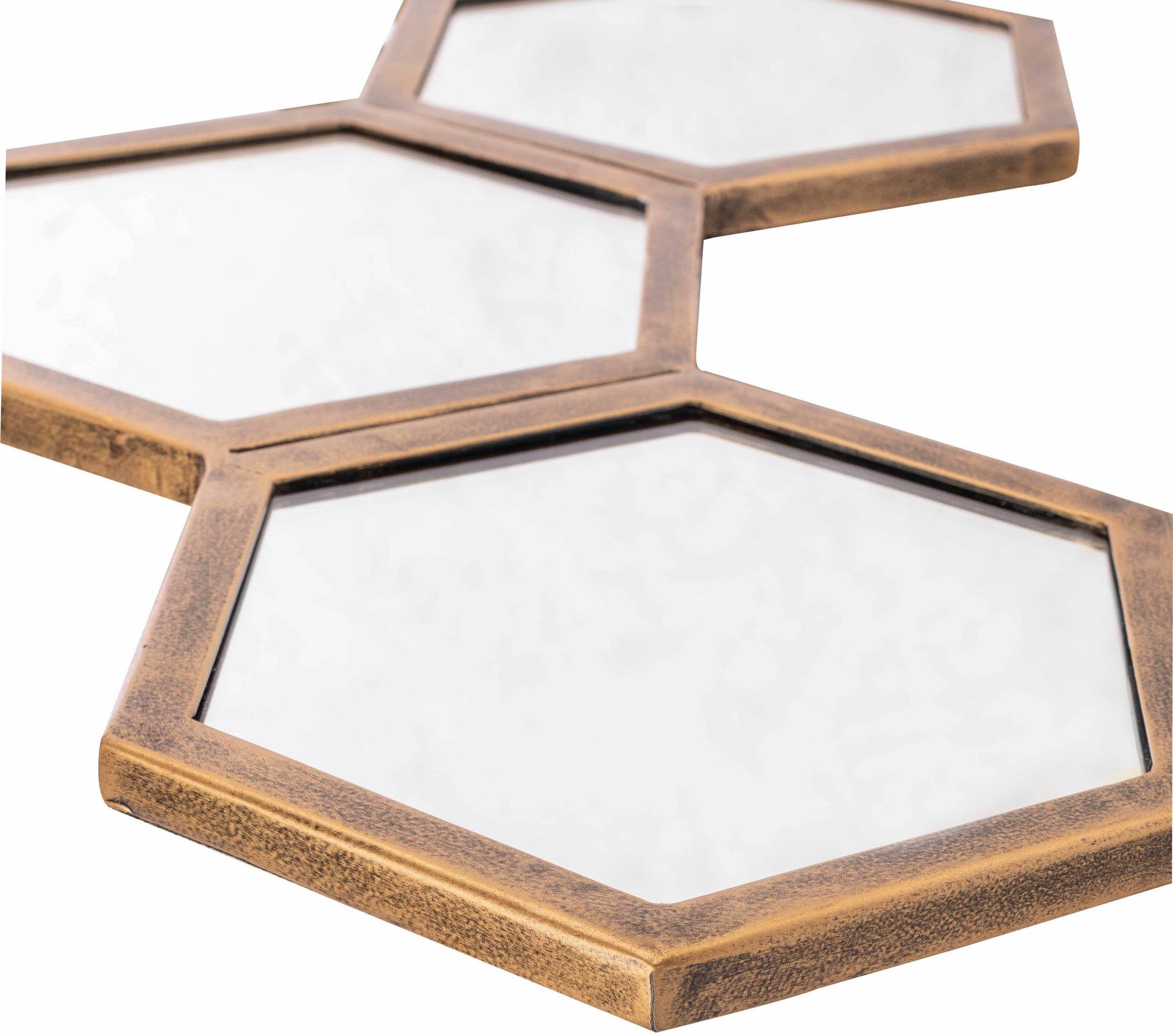 Gitagum Rustic Gold Honeycomb Mirror - Loft&Timber