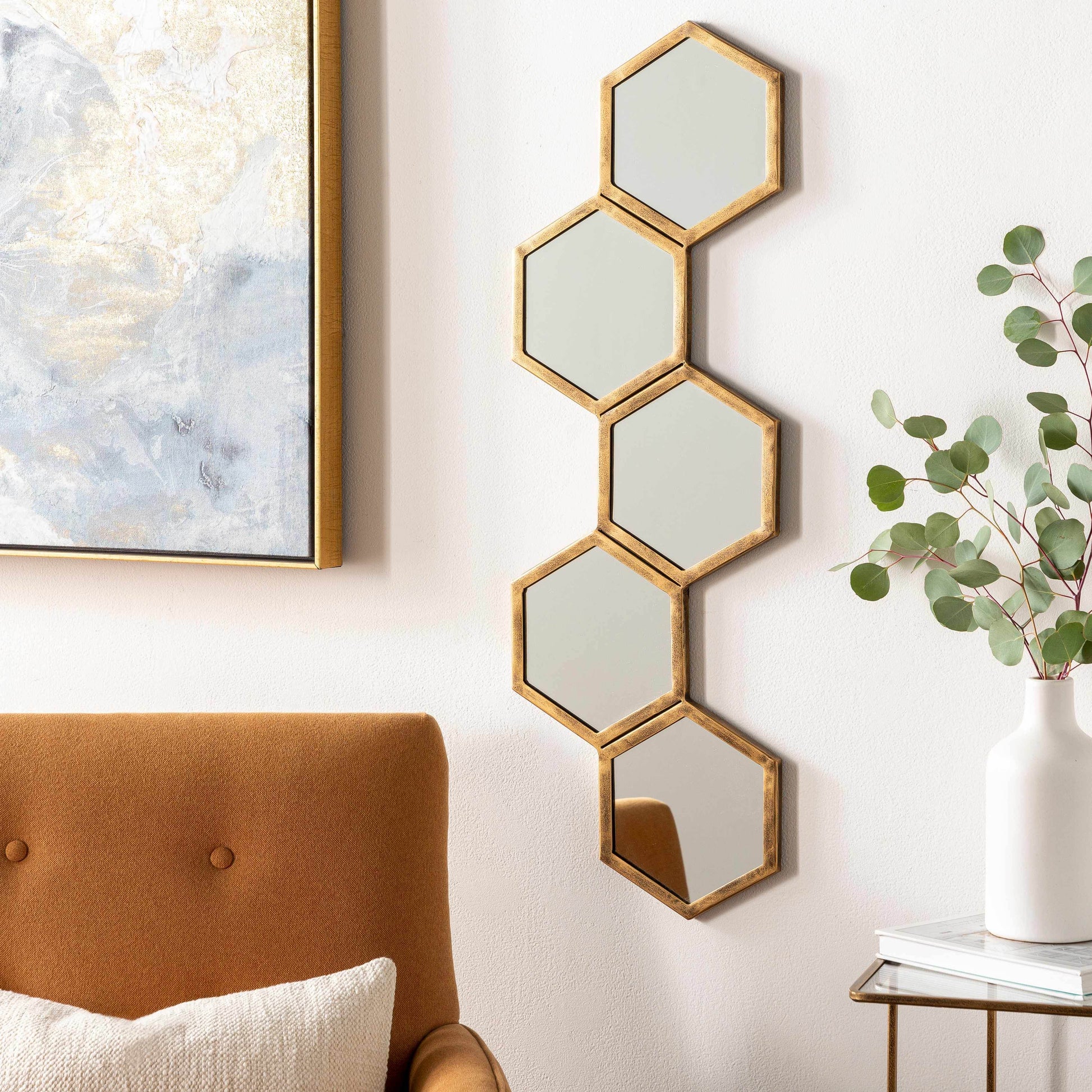 Gitagum Rustic Gold Honeycomb Mirror - Loft&Timber