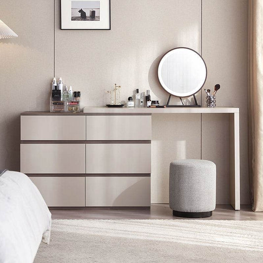Grey Vanity Table Set with Mirror & Stool - Loft&Timber
