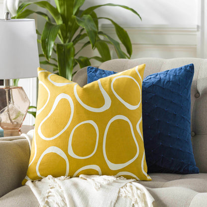 Guyong Abstract Yellow Pebbles Accent Pillow - Clearance - Loft&Timber