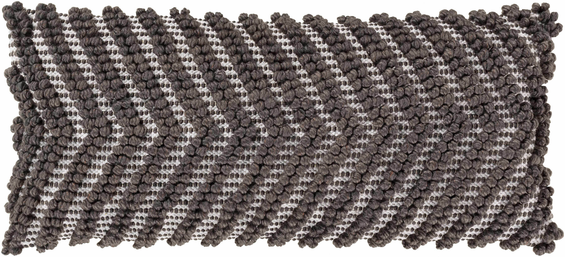 Guysville Gray Chevron Textured Lumbar Pillow - Loft&Timber