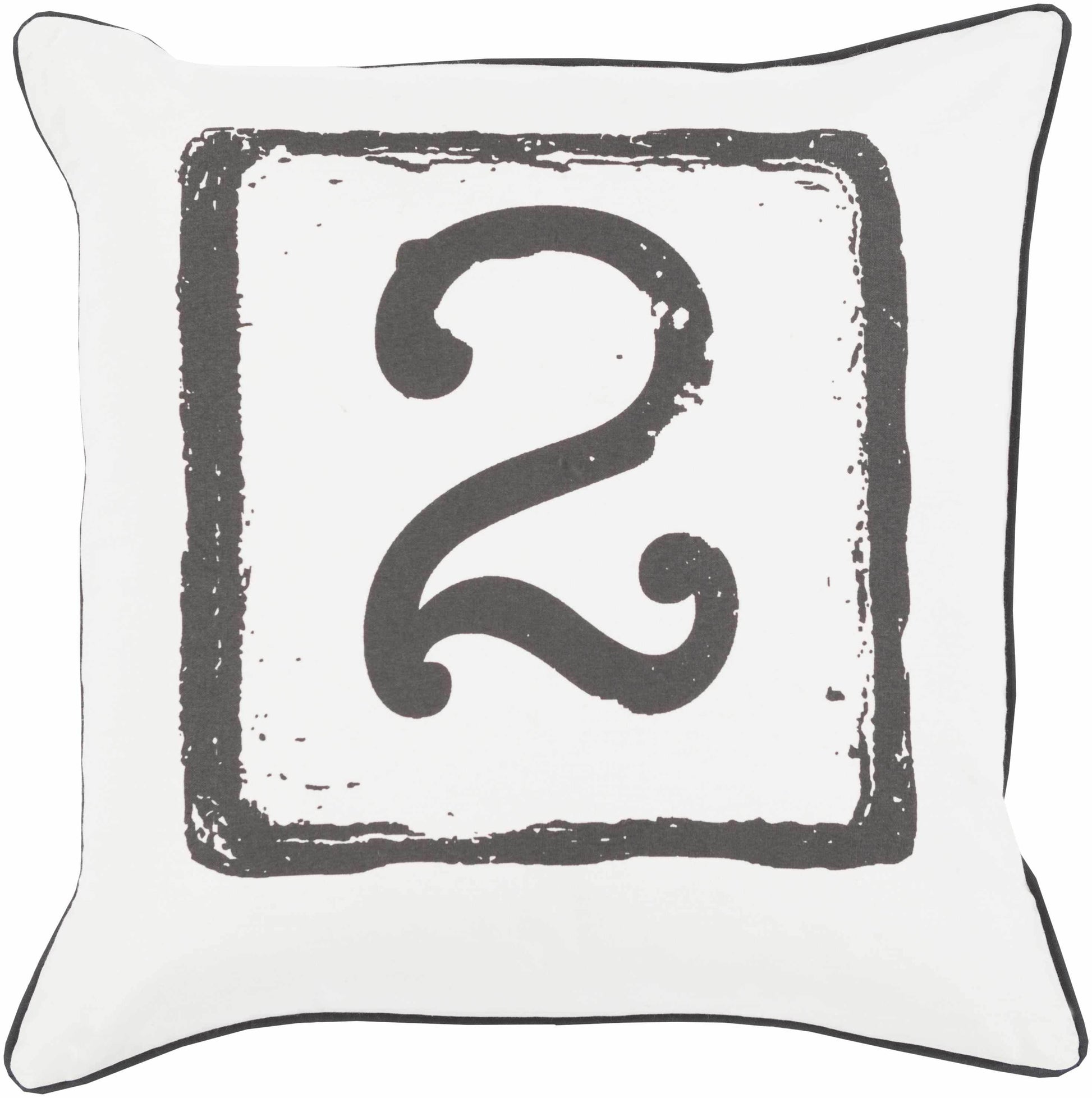 Harmonsburg White Number 2 Throw Pillow - Clearance - Loft&Timber