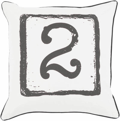Harmonsburg White Number 2 Throw Pillow - Clearance - Loft&Timber