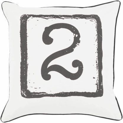 Harmonsburg White Number 2 Throw Pillow - Clearance - Loft&Timber