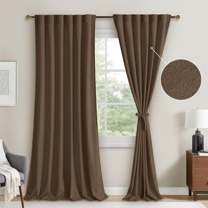 DWCN Velvet Curtains, 2 Panels - Rod Pocket and Back Tab - Loft&Timber
