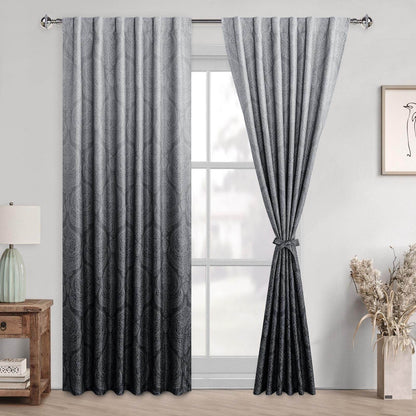 DWCN Ombre Blackout Curtains with Tiebacks, Set of 2 Panels - Loft&Timber