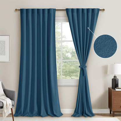 DWCN Velvet Curtains, 2 Panels - Rod Pocket and Back Tab - Loft&Timber
