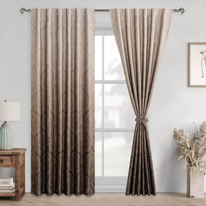 DWCN Ombre Blackout Curtains with Tiebacks, Set of 2 Panels - Loft&Timber
