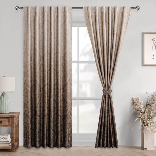 DWCN Ombre Blackout Curtains with Tiebacks, Set of 2 Panels - Loft&Timber