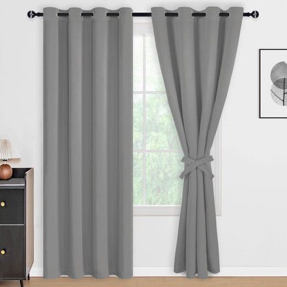 DWCN 100% Blackout Curtains with Tiebacks, Set of 2 Panels - Loft&Timber