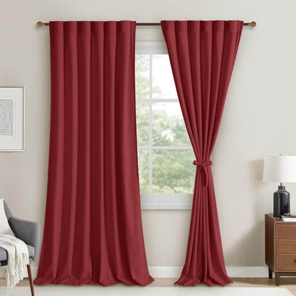 DWCN Velvet Curtains, 2 Panels - Rod Pocket and Back Tab - Loft&Timber
