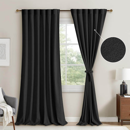 DWCN Velvet Curtains, 2 Panels - Rod Pocket and Back Tab - Loft&Timber