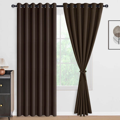 DWCN 100% Blackout Curtains with Tiebacks, Set of 2 Panels - Loft&Timber