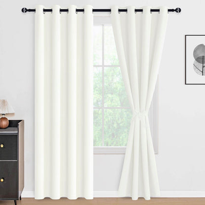 DWCN 100% Blackout Curtains with Tiebacks, Set of 2 Panels - Loft&Timber