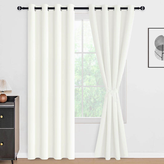 DWCN 100% Blackout Curtains with Tiebacks, Set of 2 Panels - Loft&Timber