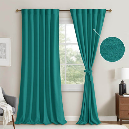 DWCN Velvet Curtains, 2 Panels - Rod Pocket and Back Tab - Loft&Timber