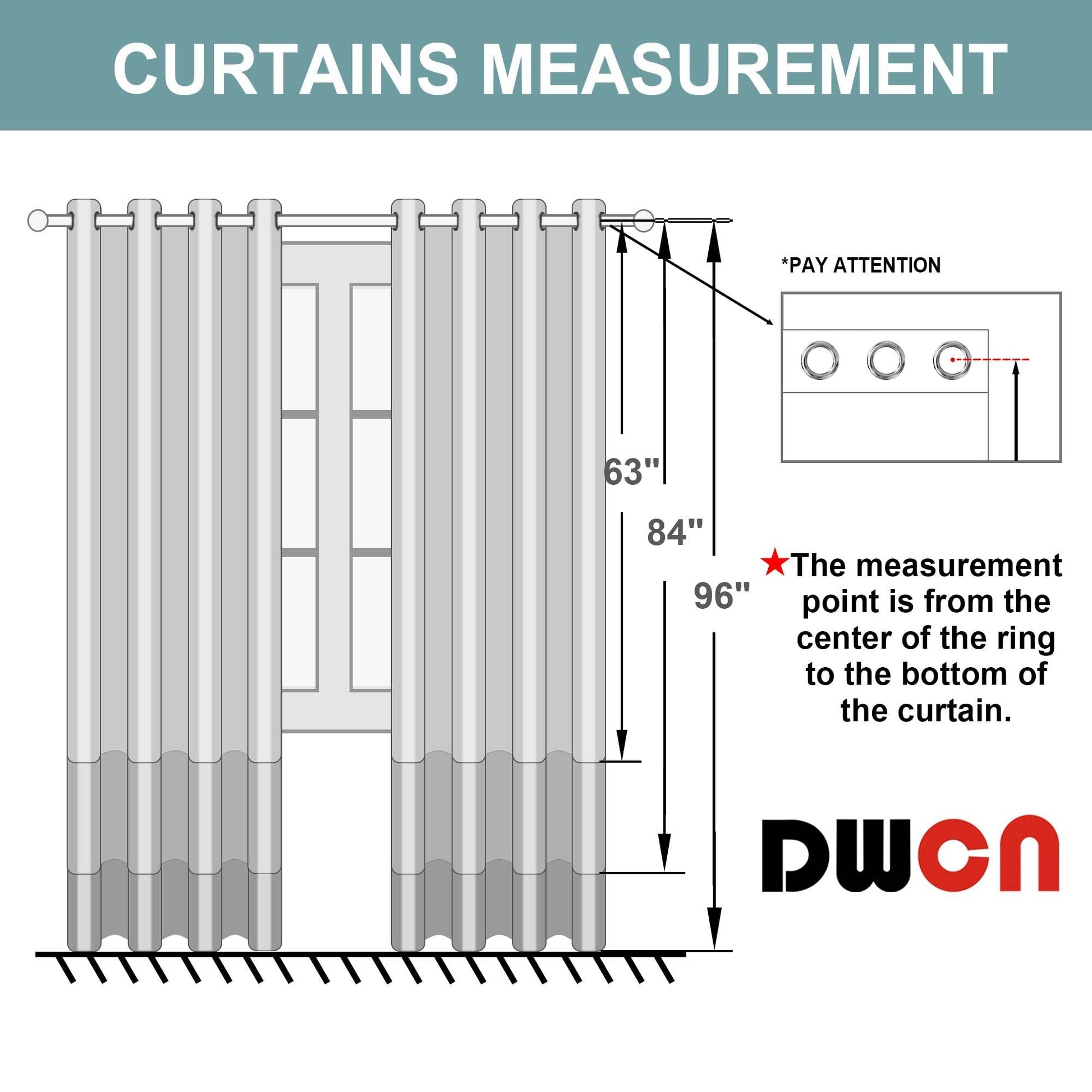 DWCN Faux Linen Ombre Sheer Curtains, Set of 2 Panels - Loft&Timber