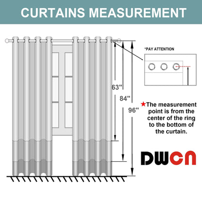 DWCN Faux Linen Ombre Sheer Curtains, Set of 2 Panels - Loft&Timber