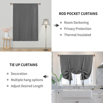 DWCN Tie Up Blackout Curtains for Kitchen - Loft&Timber