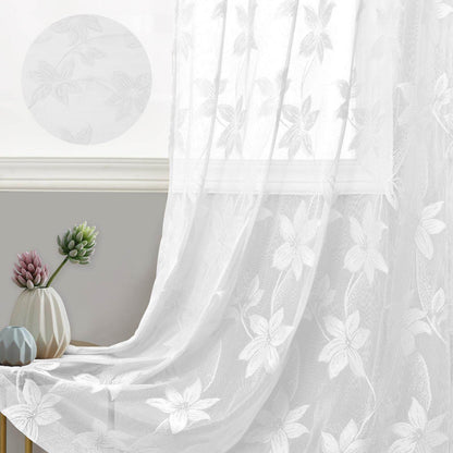 DWCN Lace Sheer Curtains, Set of 2 Panels - Loft&Timber