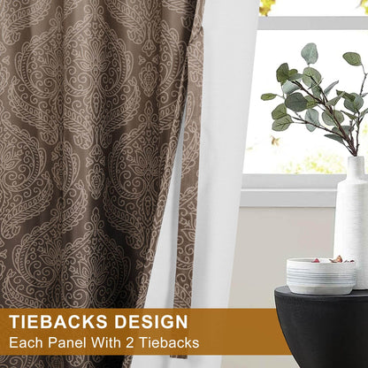 DWCN Ombre Blackout Curtains with Tiebacks, Set of 2 Panels - Loft&Timber