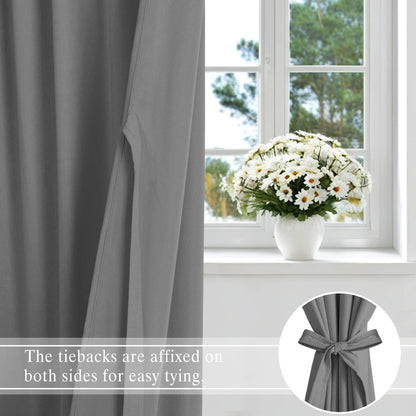 DWCN Velvet Curtains, 2 Panels - Rod Pocket and Back Tab - Loft&Timber