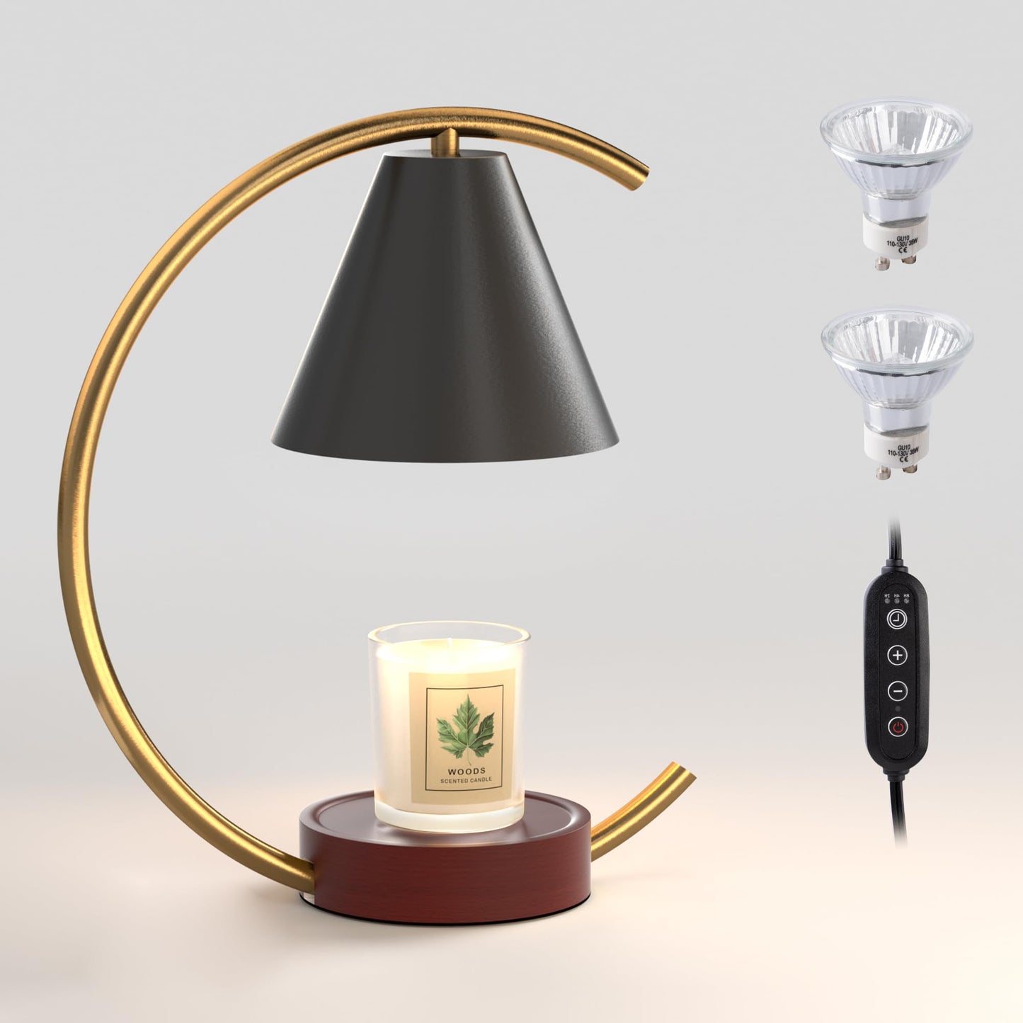 Dimmable Electric Candle Warmer with Timer and Bulbs-3