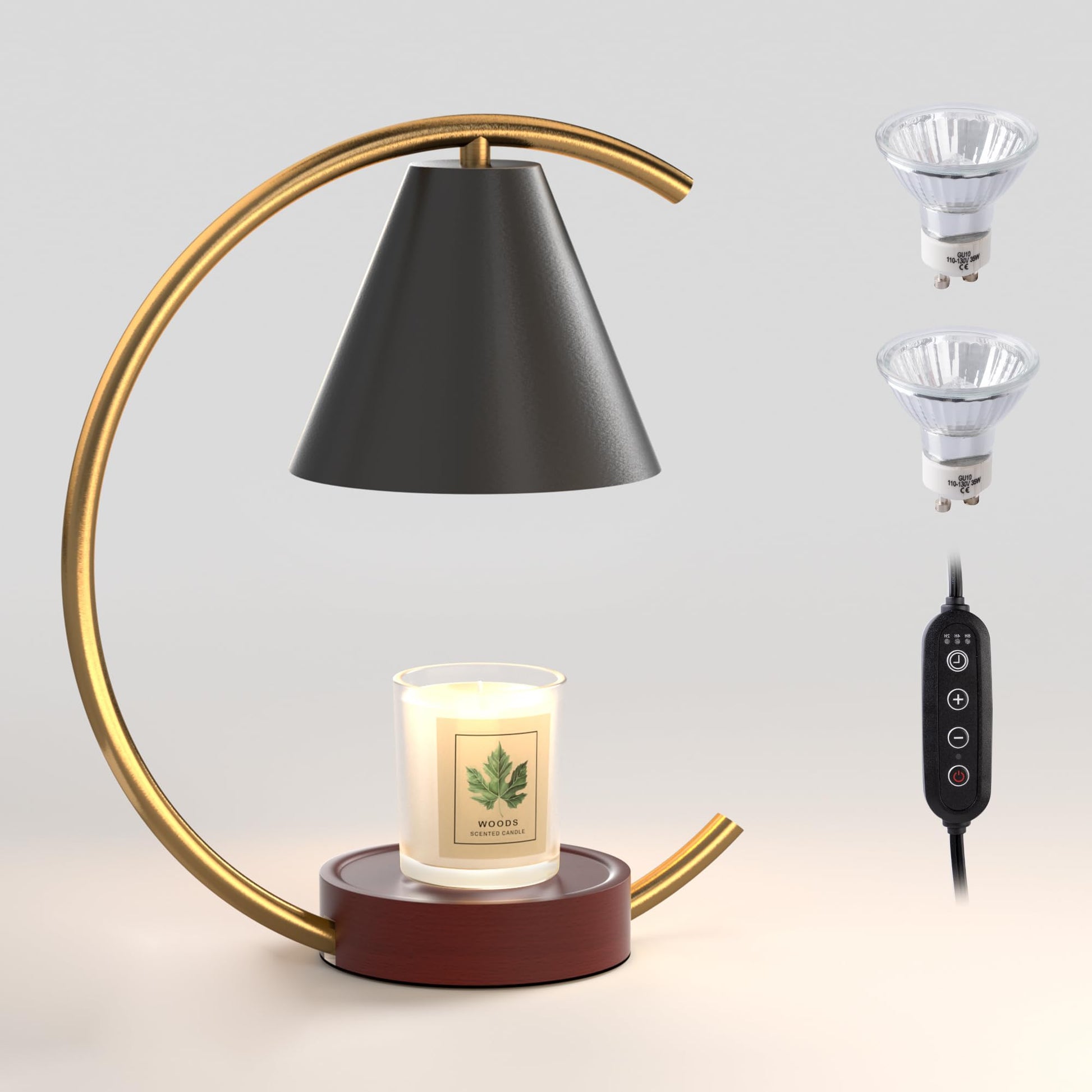 Dimmable Electric Candle Warmer with Timer and Bulbs-3