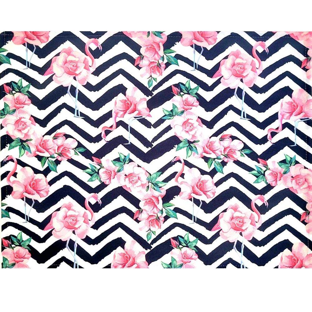 Set of 4 Waterproof Rectangular Placemats Flamingo Sweetness 17X13 - Loft&Timber