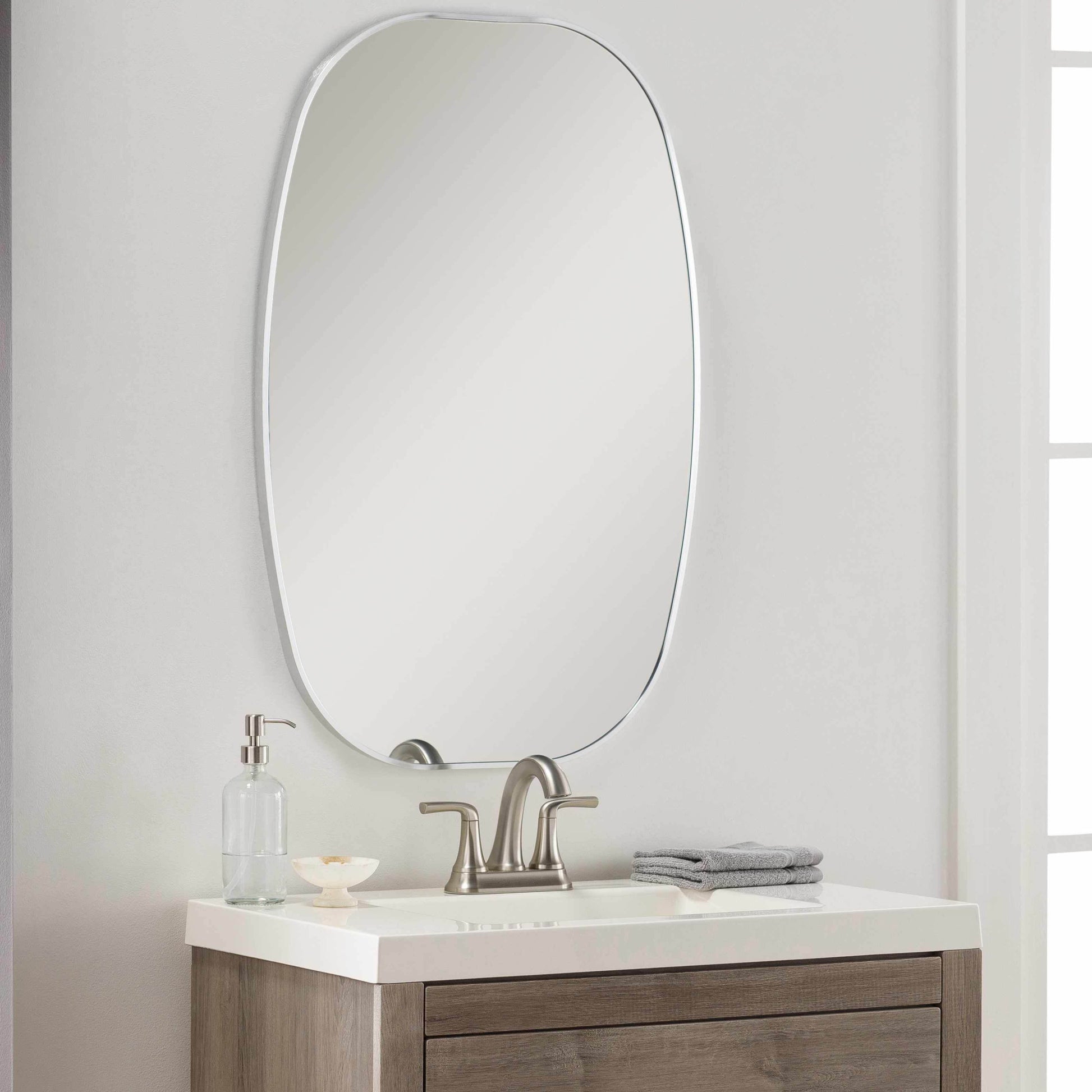 Kopparberg Metallic Silver Gold Frame Round Mirror - Loft&Timber