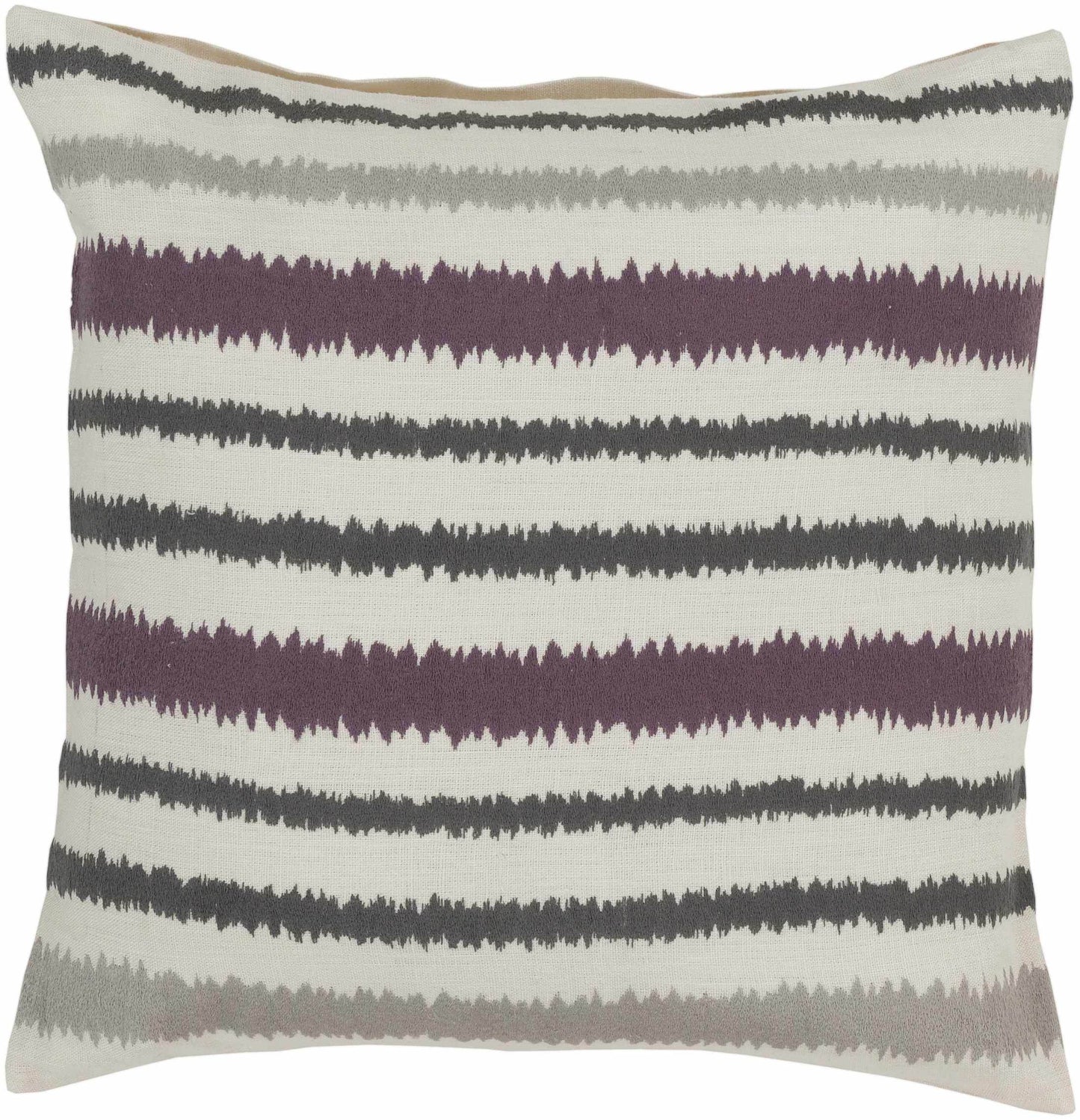 Kelley Plum Grey Striped Lumbar Pillow - Clearance - Loft&Timber