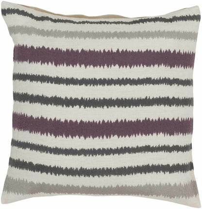 Kelley Plum Grey Striped Lumbar Pillow - Clearance - Loft&Timber