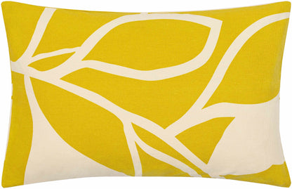 Kalang Yellow Leaf Abstract Accent Pillow - Clearance - Loft&Timber