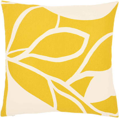 Kalang Yellow Leaf Abstract Accent Pillow - Clearance - Loft&Timber