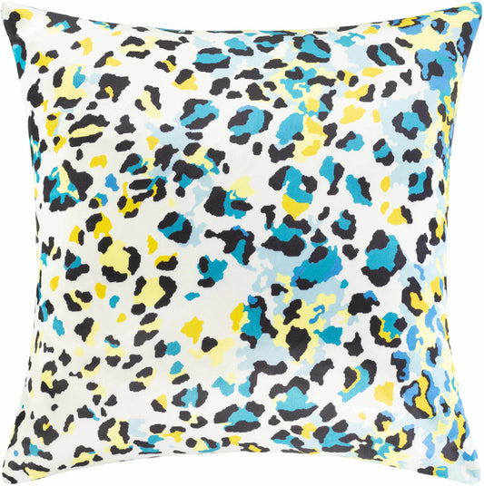 Korgan Blue Yellow Leopard Print Throw Pillow - Clearance - Loft&Timber
