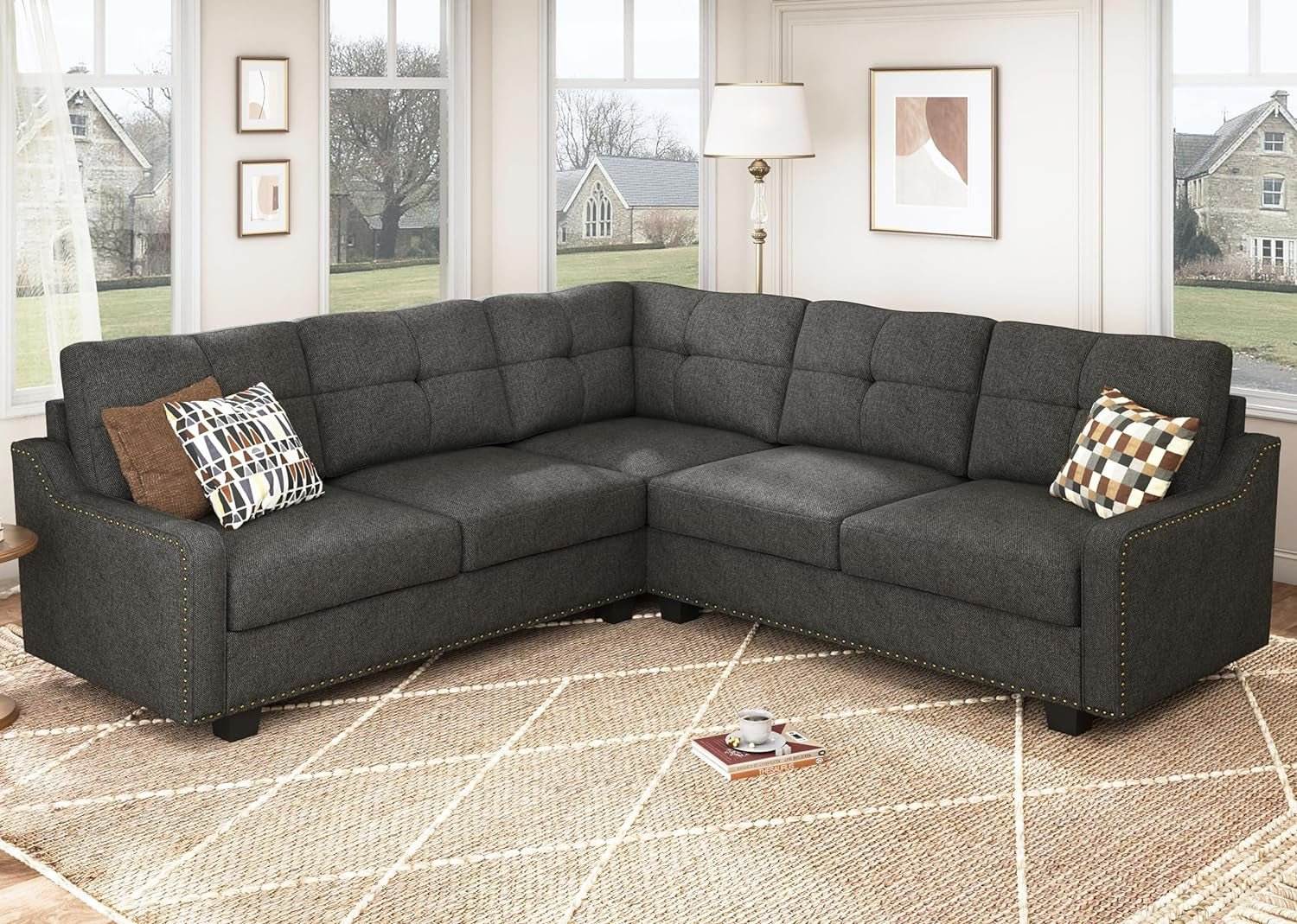 L Shaped Convertible Sectional Sofa for Small Spaces - Loft&Timber