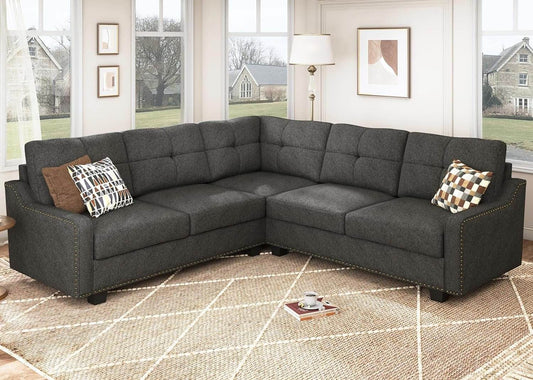 L Shaped Convertible Sectional Sofa for Small Spaces - Loft&Timber
