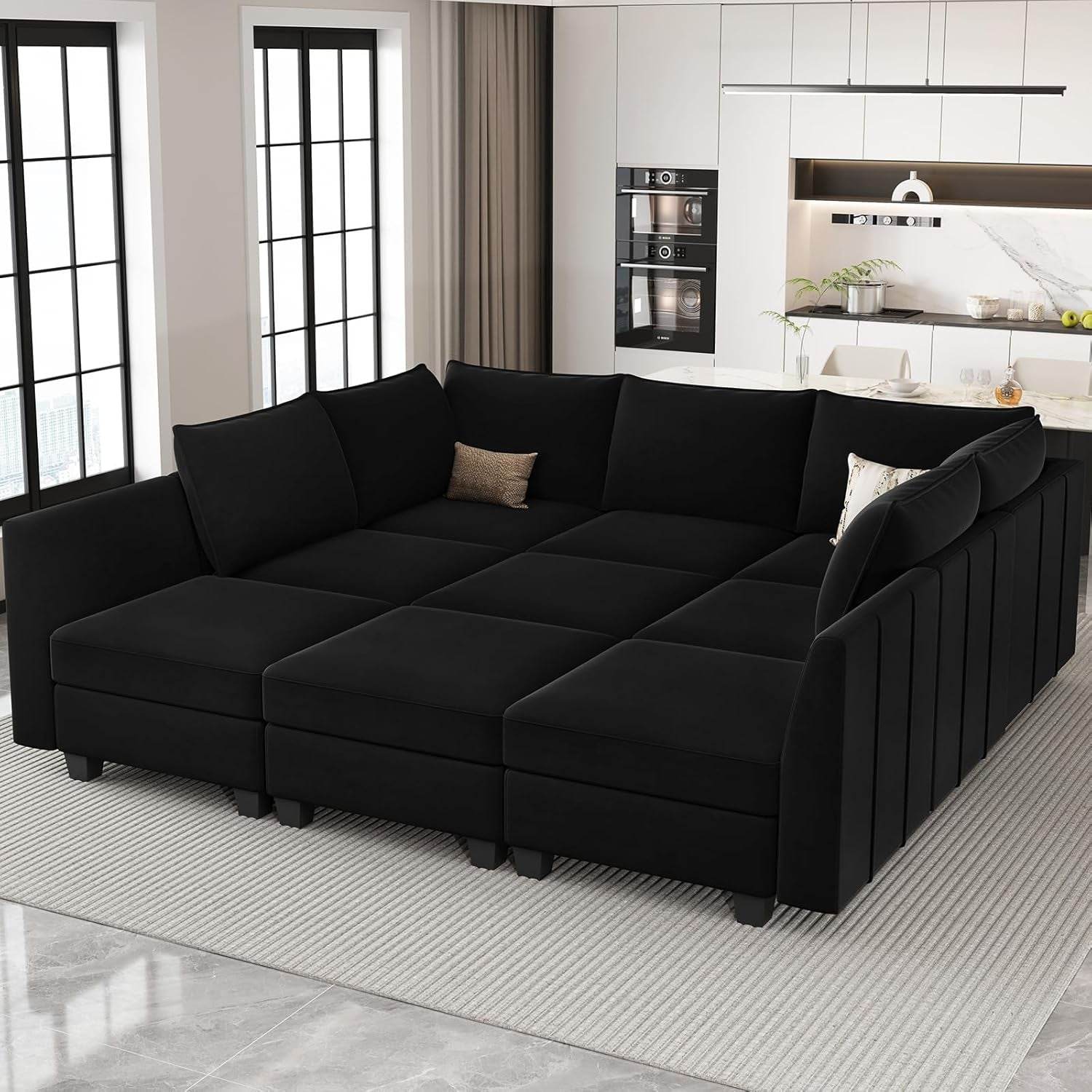 Large Modular Sectional Sofa Bed with Storage Comfort - Loft&Timber