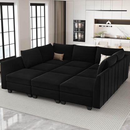 Large Modular Sectional Sofa Bed with Storage Comfort - Loft&Timber